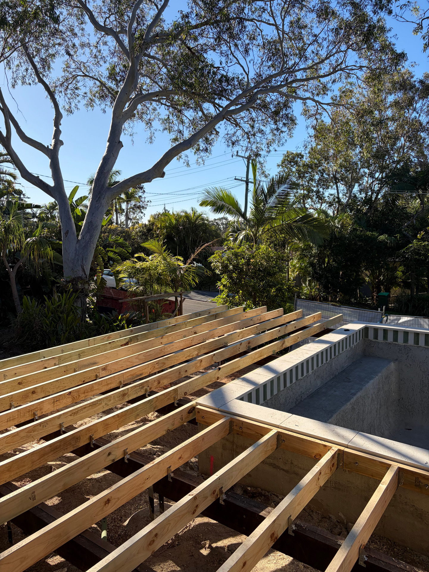 Poolside Deck Framing
